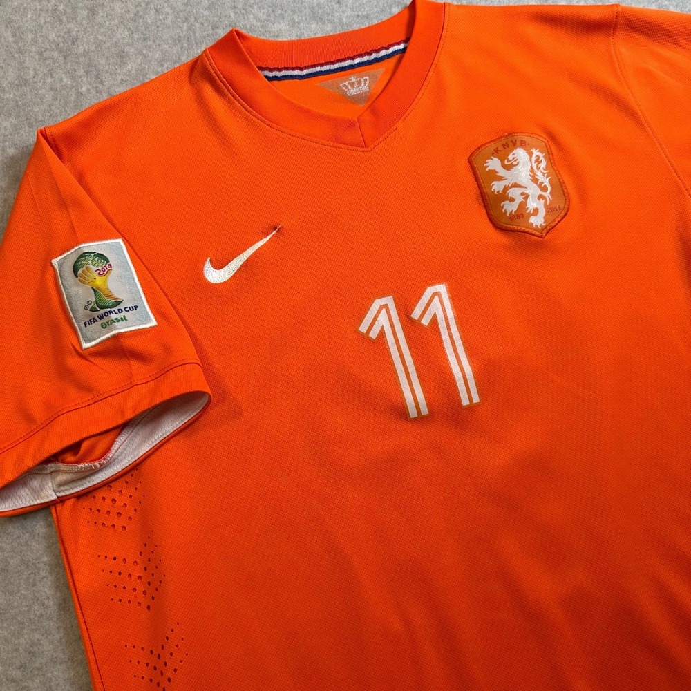 Arjen Robben #11 Netherlands Nike 2014 World Cup Soccer Jersey Men's Medium